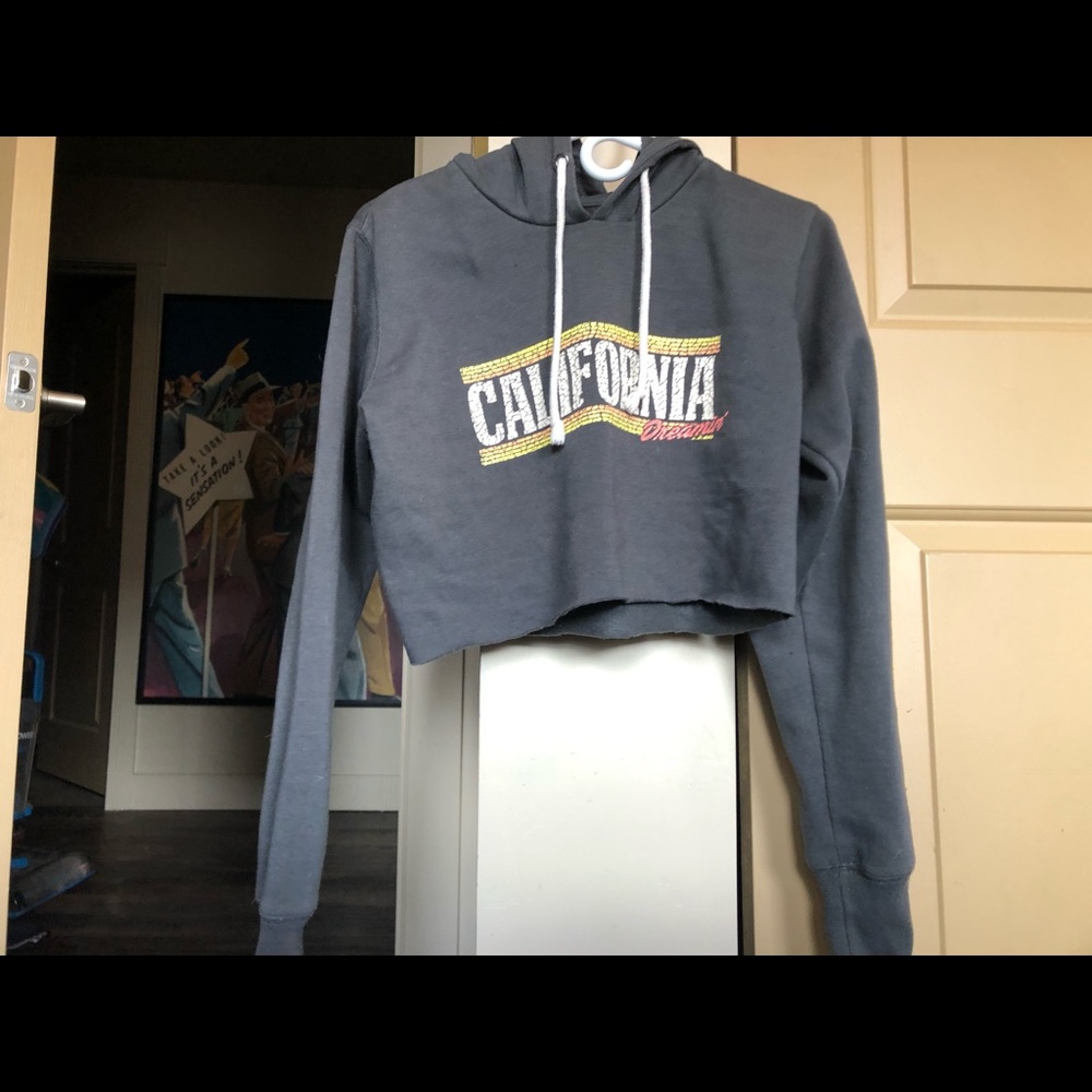 Cropped cotton on california hoodie